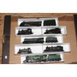 Seven model Locomotives, three with tenders.
