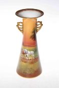 Royal Doulton hand painted and signed 'Morrey' vase, 25cm high.