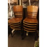 Set of ten vintage stacking chairs, steel style furniture, Croxdale.