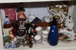 Collection of porcelain including Royal Albert Old Country Roses, Carnival glass, Oriental,