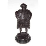 Bronze sculpture of Henry VIII, 34cm.