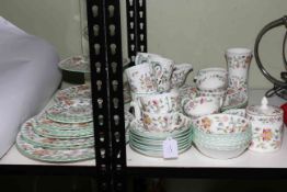 Minton Haddon Hall part dinner and teawares, approximately 45 pieces.