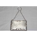 Engraved silver card case,