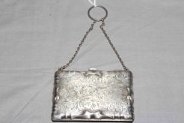 Engraved silver card case,