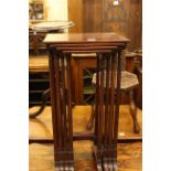 Quartetto nest of reeded leg tables, sewing chair,