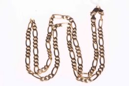 A 9ct yellow gold link necklace.