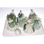 Eight Royal Doulton figures including Soiree x 2, Fair Lady x 2, Michelle, etc.