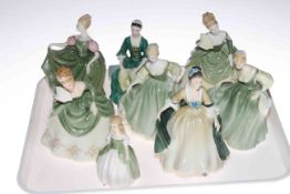 Eight Royal Doulton figures including Soiree x 2, Fair Lady x 2, Michelle, etc.