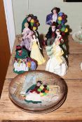 Royal Doulton and Royal Worcester figurines including Balloon Seller, Christmas Day RD 2005,