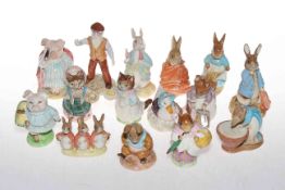 Fifteen Beswick Beatrix Potter figures, two boxes.