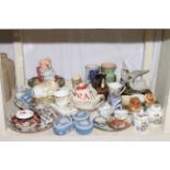 Collection of china including Minton Jubilee, Wedgwood, Pendelfin, Crown Ducal, Victorian porcelain,