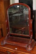 Victorian mahogany arched top toilet mirror, 82cm x 71cm.