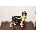 Cast iron Boston Terrier dog, 25cm.