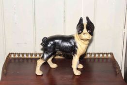 Cast iron Boston Terrier dog, 25cm.