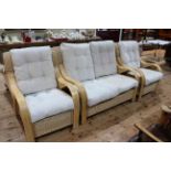 Four piece conservatory suite comprising two seater settee,