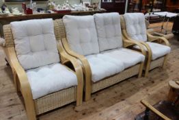 Four piece conservatory suite comprising two seater settee,