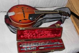 Cased Mandolin and a Boosey & Hawkes Emperor Piccolo instrument.