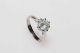 A lady's 18ct white gold diamond solitaire ring,