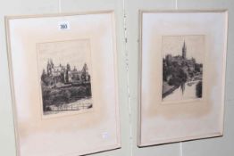 A H Geyer, Glasgow Art Galleries and Glasgow University, signed proofs, in glazed frames,