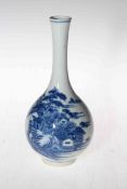 Chinese blue and white bottle vase, with seal mark, 18.5cm.