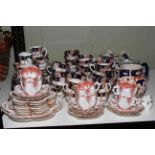 Early Victorian teawares including Wileman cups and saucers (28 pieces), St.