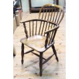 Antique Windsor spoke back elbow chair.