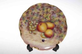 Hand painted fruit plate by D Delaney, 26cm.