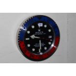 Two tone blue and red Quartz kitchen wall clock.