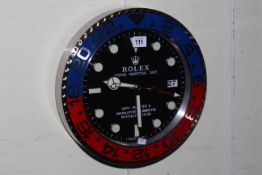 Two tone blue and red Quartz kitchen wall clock.