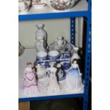 Royal Worcester, Coalport and Royal Doulton figures, Aynsley Wild Tudor china, blue and white china,