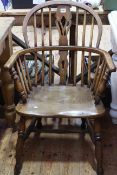 Antique Windsor pierced splat back elbow chair.