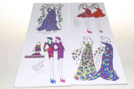 Collection of thirty original drawings for Laura Ashley.