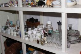 Collection of part teawares, claret jug, glasses, plates, Oriental jars, etc.