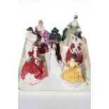 Seven Royal Doulton ladies including Christmas Morn, Victoria, Maria, Thinking of You, etc,