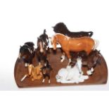 Collection of eight horses and foals including five Beswick.