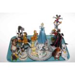 Collection of Disney character figures including Royal Doulton Cinderella and Maleficent,