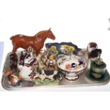 Beswick 'Corna Garth Stroller', Beswick Shire Horse, Royal Crown Derby duck paperweight.