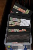 Box of c1840 to 1970 Stanley Gibbons catalogued commonwealth stockcards (approx 380),