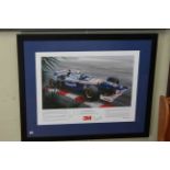 Jim Dugdale (Artist), signed print of Damon Hill in the 1996 Monaco Grand Prix,