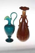 Linthorpe Pottery turquoise glazed ewer, shape no.