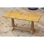 Robert Thompson of Kilburn 'Mouseman' adzed cut oak rectangular coffee table on octagonal legs