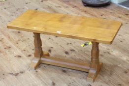 Robert Thompson of Kilburn 'Mouseman' adzed cut oak rectangular coffee table on octagonal legs