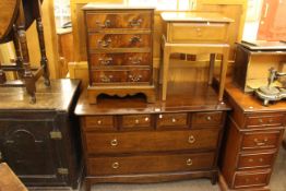 Stag Minstrel six drawer chest, pedestal and mahogany four drawer pedestal chest (3).