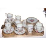 Crown Staffordshire England Bouquet forty piece tea service.