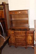 Low mahogany breakfront side cabinet,