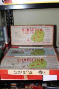 Four Subbuteo table soccer finger tip control boxed sets.