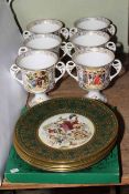 Set of six Caverswall Christmas goblets,