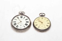 Two Victorian silver Gents pocket watches.