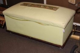 Victorian upholstered ottoman and quilt, 62cm by 125cm by 64cm,