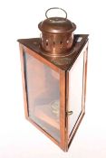 Victorian copper triangular lantern by Robb Moore & Neill.